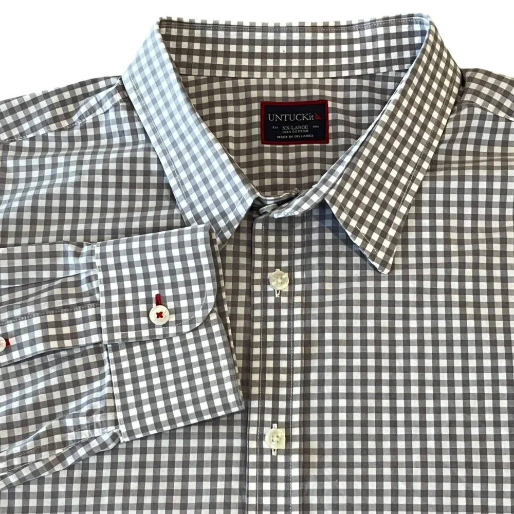 Lot of 2 UNTUCKit Shirts Mens XXL Gray Blue L/S B/U Cotton